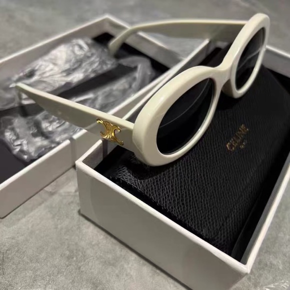 Celine White and Gold Sunglasses - Picture 1 of 4
